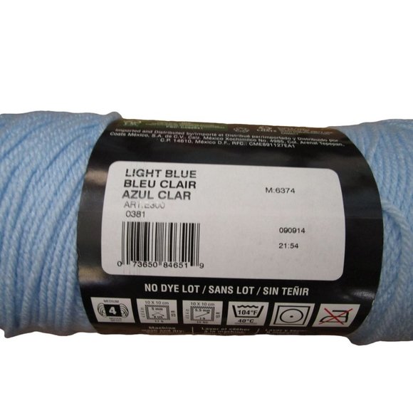 Red Heart Worsted Light Blue Super Saver Yarn One Skein New - Picture 5 of 5